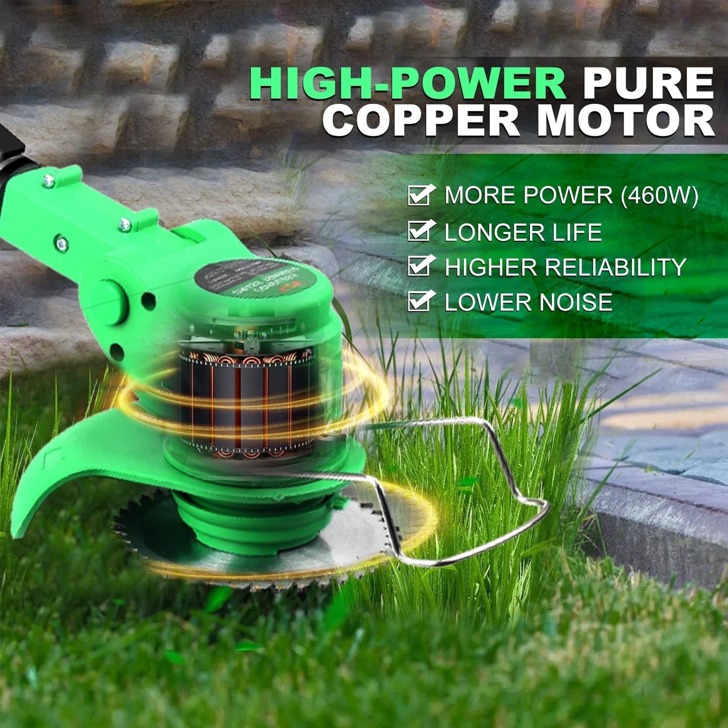 Cordless Lawn Mower Handheld Electric Grass Trimmer Adjustable Garden Tools For Tegatok Battery power tools