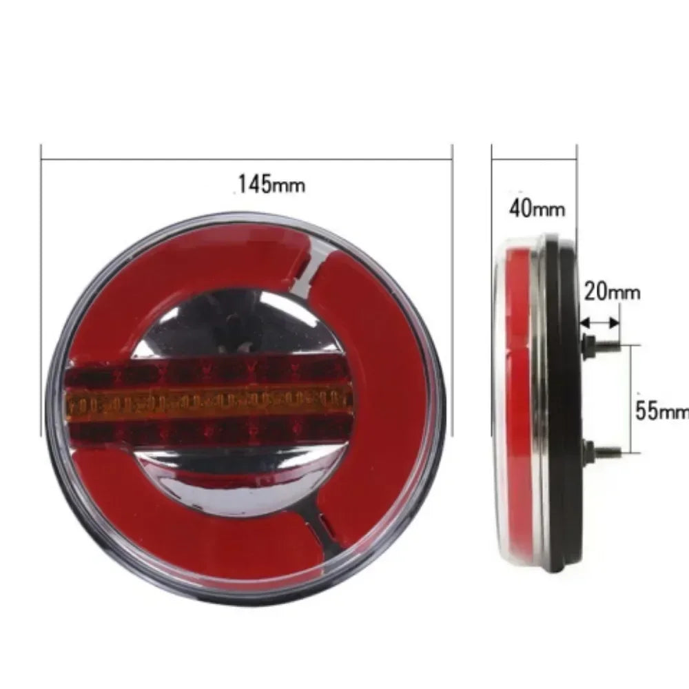 6pcs 12V 24V Sequential Dynamic LED Truck Trailer Tail Light DRL Flow Running Trun Signal Rear Brake Stop Lamp Caravan Tractor