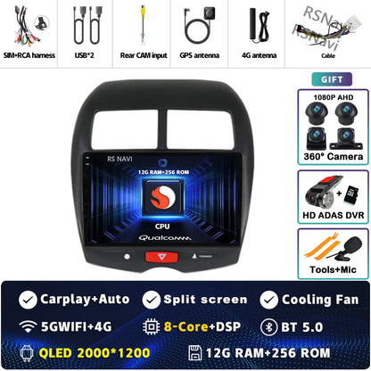 Android 14 For Mitsubishi ASX 1 2010 - 2016 2K QLED Android Car Radio Multimedia Video Player GPS Stereo CarPlay 4G Head Unit