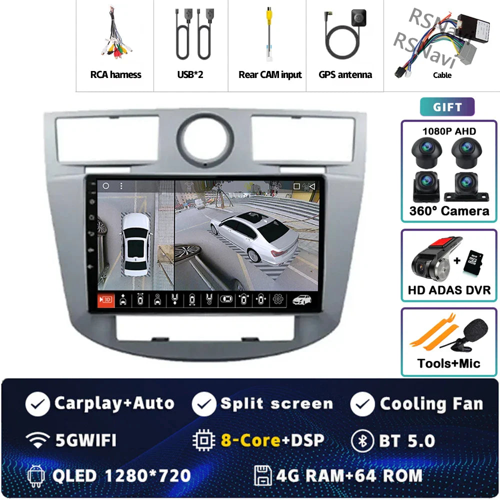 Android 14 Car Radio WiFi+4G For Chrysler Sebring Cirrus 2007 2008 2009 2010 GPS Navigation Auto wireless Carplay Player 2Din BT