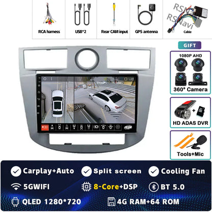 Android 14 Car Radio WiFi+4G For Chrysler Sebring Cirrus 2007 2008 2009 2010 GPS Navigation Auto wireless Carplay Player 2Din BT