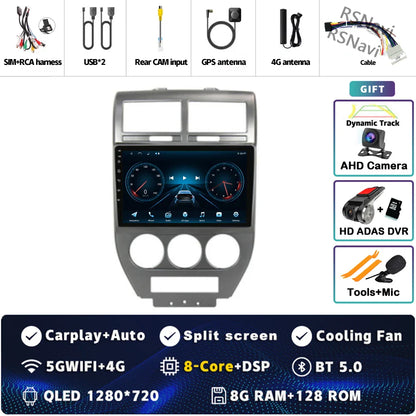 Android 14 For Dodge Caliber 2007 - 2012 2K QLED Android Car Radio Multimedia Video Player GPS AI Voice CarPlay 4G Stereo
