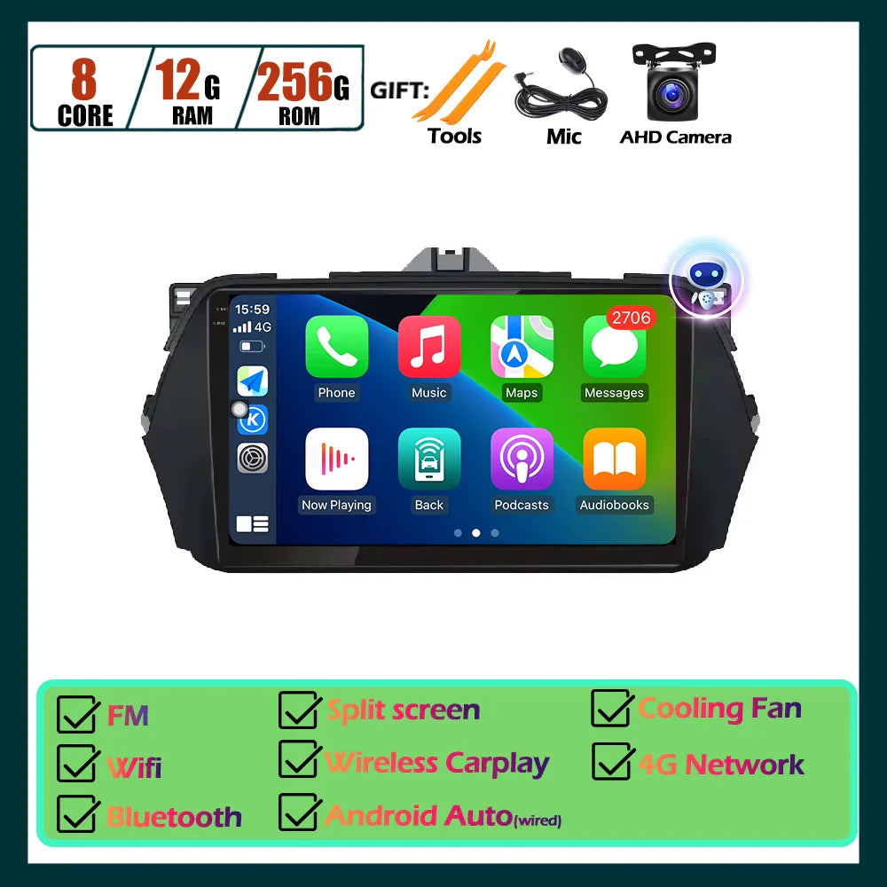 Android OS Car Radio Touch Screen For Suzuki Alivio Ciaz 2014 2015 - 2019 Multimedia Player Navigation GPS Carplay Tools 8Core