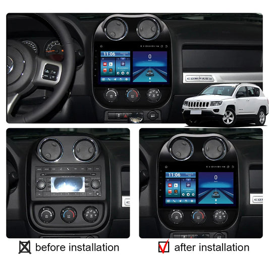 2 Din Car Radio Android 13 For JEEP Compass 2009 - 2016 Multimedia Video Player Carplay Auto Stereo GPS Navigation Autoradio DSP