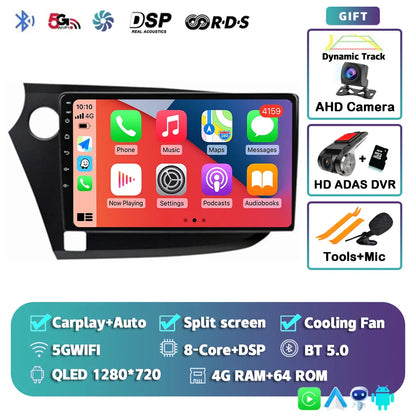 Android 14 Carplay Auto Car Radio Multimedia Player For HONDA INSIGHT 2009-2014 Navigation Autoradio GPS Stereo 2din Head Unit