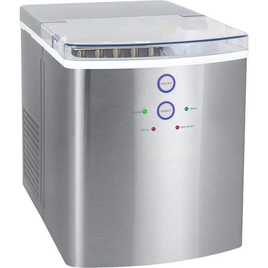 ICEB33SS Large-Capacity Stainless Steel Automatic Portable Electric Countertop Ice Maker Machine, 33 Pounds in 24 Hours