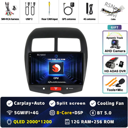 Android 14 For Mitsubishi ASX 1 2010 - 2016 2K QLED Android Car Radio Multimedia Video Player GPS Stereo CarPlay 4G Head Unit