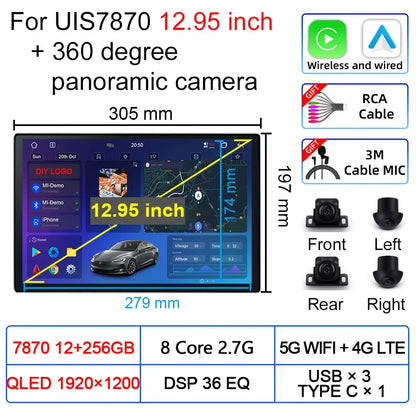 Upgradation UIS 7870 Android 11 13 inch Car Multimedia AI Voice mp5 Palyer gps navigation Carplay Auto Stereo Radio Head Unit