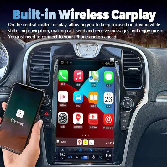 13.6inch 128GB For Chrysler 300C 2012 2019 Android 12 Tesla Screen GPS Navigation Car Multimedia Video Player Head Unit Carplay
