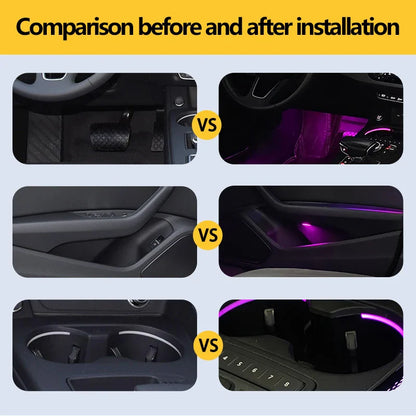 LED Ambient Lights For Audi A4 A4L 2009-2023 Models 64 Colors Rainbow Atmosphere Lamps APP/ Car Play/Car Radio Control