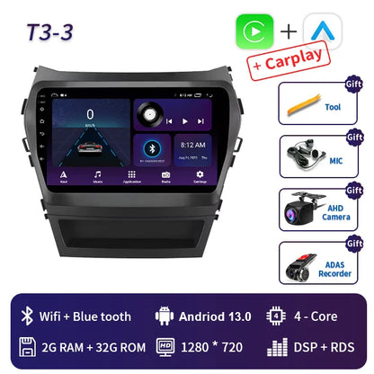 9 Inch 2 Din Android Car Radio for Hyundai IX45 Santa Fe 2013 2014 2015 2016 2017 Car Stereo Android Auto Carplay Navigation GPS