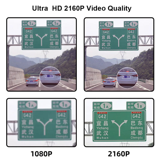 E-ACE Dash Cam 4K 3 Inch Mini Car Dvr Dual Lens With GPS WIFI 24h Parking 1080P Rear View Camera Night Vision Black Box