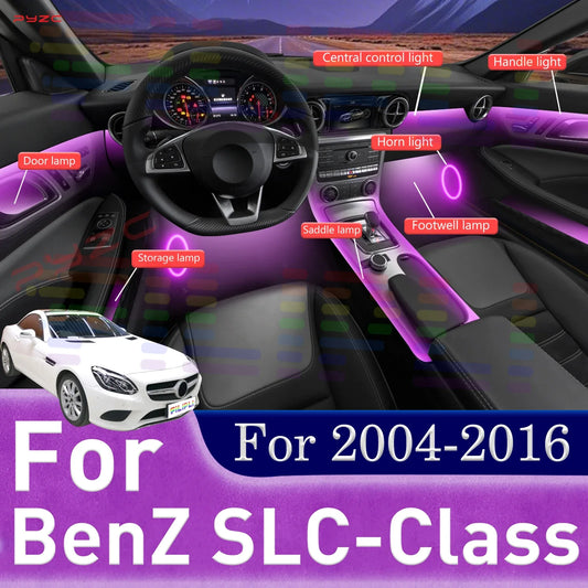 For BenZ SLC-Class Car Interior APP Operated 64 Color RGB Symphony Ambient Light Strip Acrylic Guide LED Atmosphere Lamp