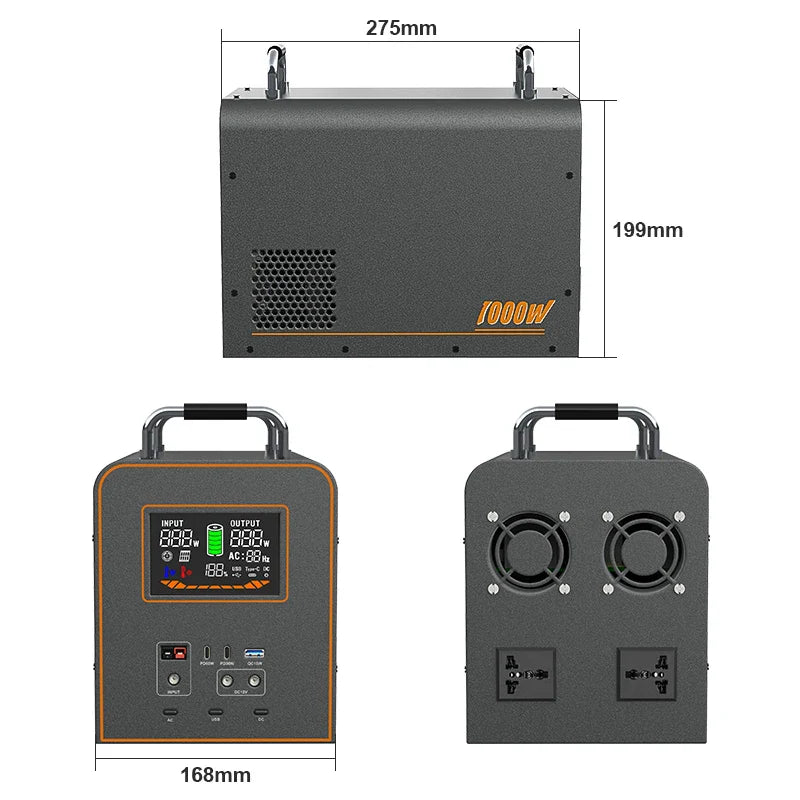 LiFePO4 Portable Power Station 2600W 2048WH Mobile Power Supply Solar Generators 1800W 1024WH Battery Power Storage For Camping