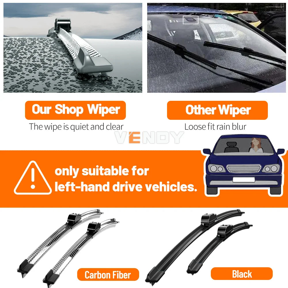 For Dodge Charger 2005-2022 2006 2009 2010 2011 2012 2013 2017 2019 2020 2pcs Front Windshield Wiper Blades Windscreen Wipers