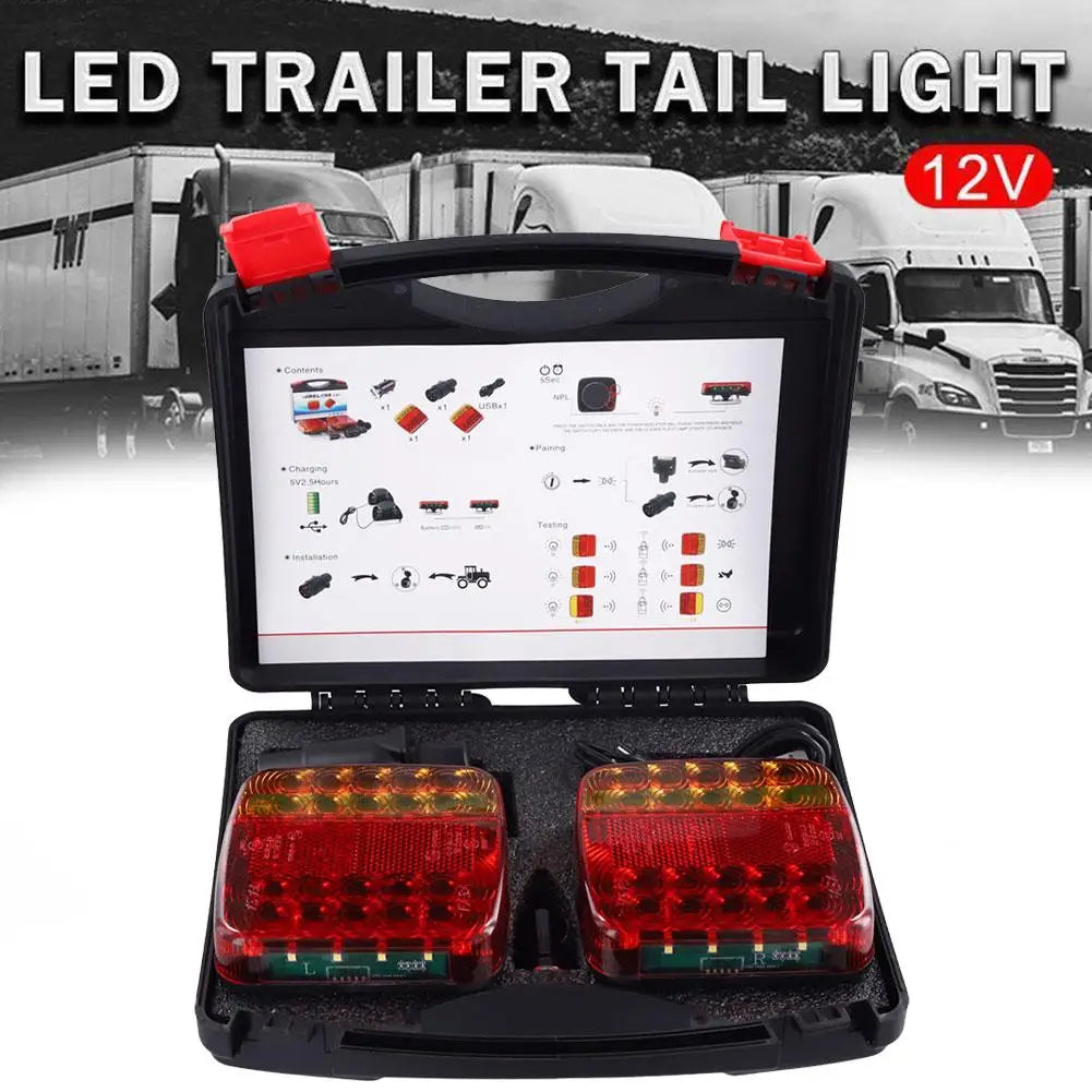 Wireless Magnetic LED Truck Tail Light Trailer Rear Light Signal Warning Brake Light for Caravans Campers Lorry Caravan RV