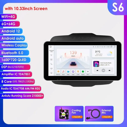 7862 Carplay 4G-LTE 9" Car Radio Android for Jeep Renegade 2016-2020 Multimedia Player Navigation GPS 2 Din Stereo DSP Autoradio
