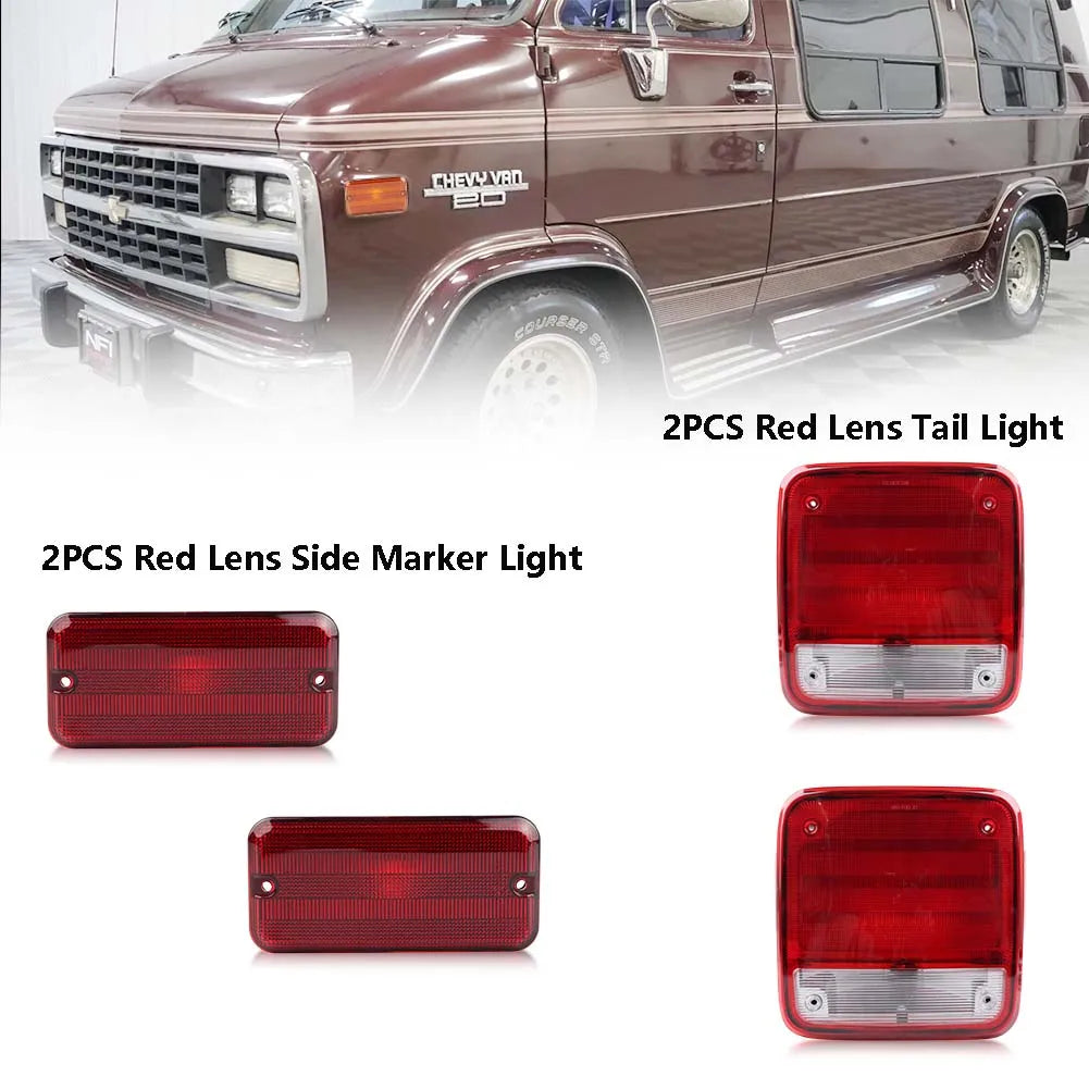 Rear & Front  Side Marker Lights Tail Lights For 1985-1995 Chevrolet G10 G20 G30 P20 P30 GMC G1500 G2500 G3500 P2500 P3500  Van