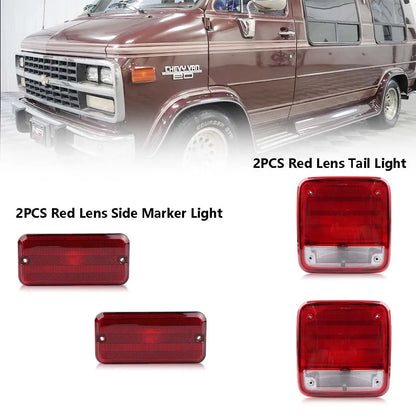 Rear & Front  Side Marker Lights Tail Lights For 1985-1995 Chevrolet G10 G20 G30 P20 P30 GMC G1500 G2500 G3500 P2500 P3500  Van