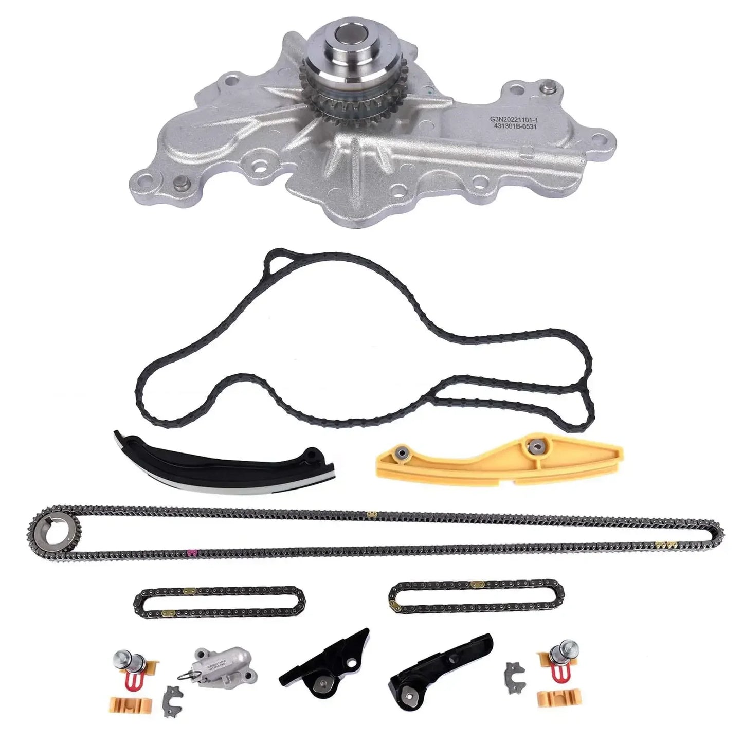 AP03 Water Pump & Timing Chain Kit for Ford Edge Taurus Lincoln MKS MKX 3.5 3.7L 2011+