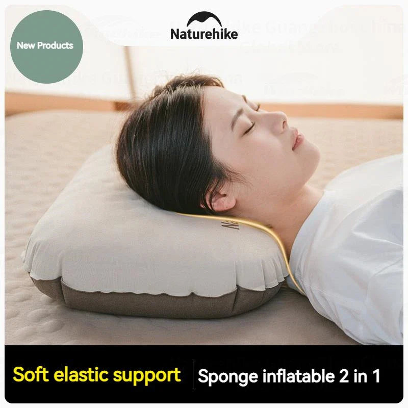 Naturehike Inflatable Pillow 3D Sponge Ultralight for Outdoor Camping Travel Neck Sleeping Self Inflating Air Pillow Portable