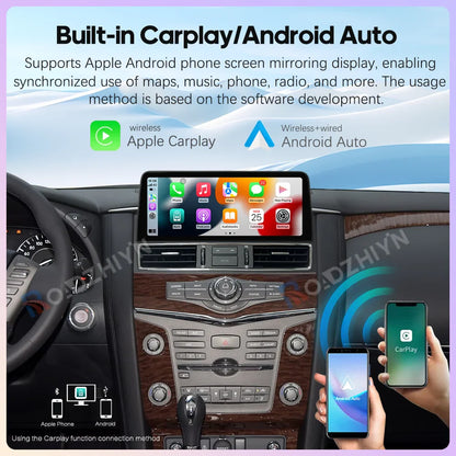 12.3 " Android13 Car Multimedia Video Player For Nissan Patrol Y62 Infiniti QX56 QX80 2010-2020 GPS Navigation CarPlay Auto 4G