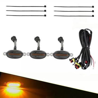 3X For GMC Sierra 2500 HD 11-14 Front Grille LED Light Raptor Style Grill Cover Car Styling Accessories