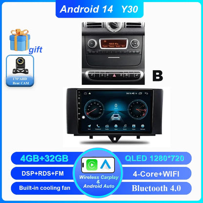 Car Android 14 GPS Navigation For Mercedes Benz Smart Fortwo 451 2010 - 2015 Auto Radio Stereo Multimidia Player Carplay NO 2DIN