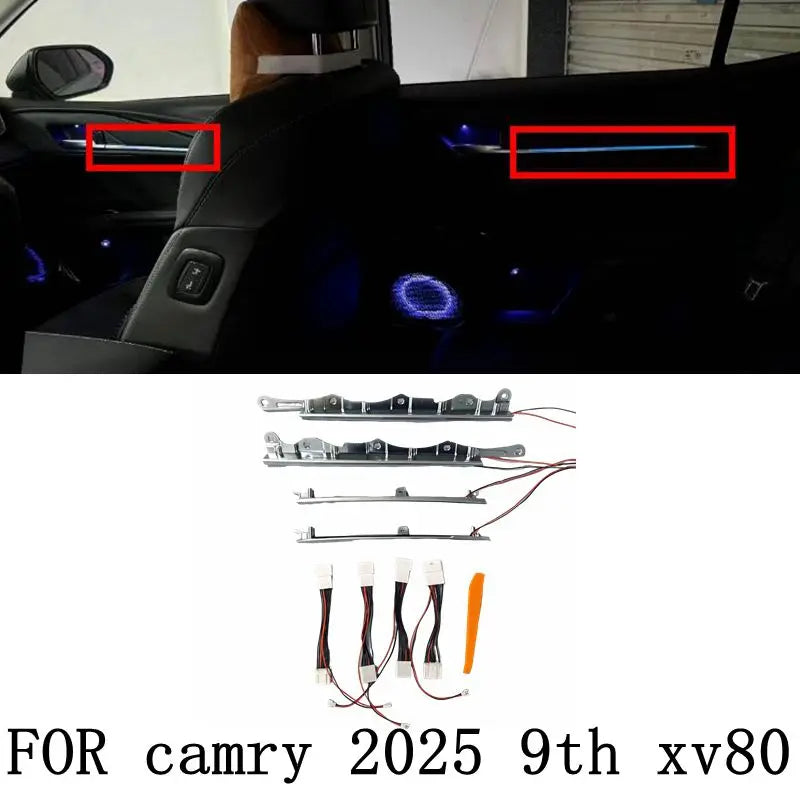 for Toyota Camry 9th xv80 generation Door light guide plate Dynamic rhythm atmosphere light upgrade ice blue LED Ambient light