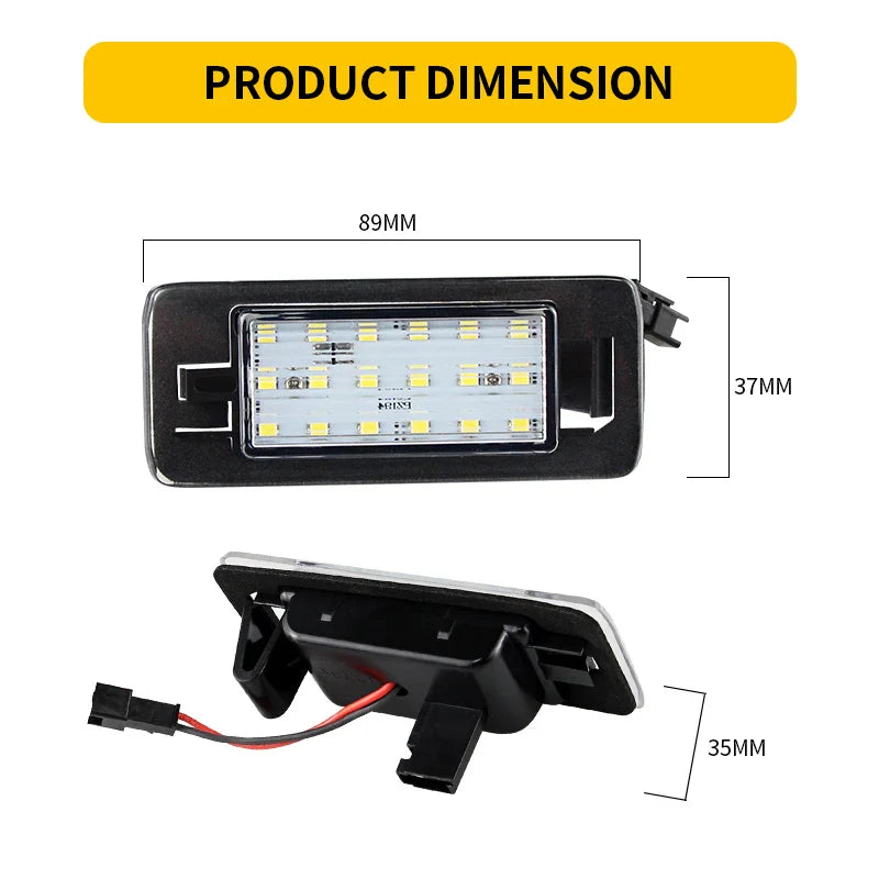 2PCS LED License Number Plate Lights Canbus White For GMC Yukon / Yukon XL 2015 2016 2017 2018 2019 2020 OEM:GM13590043