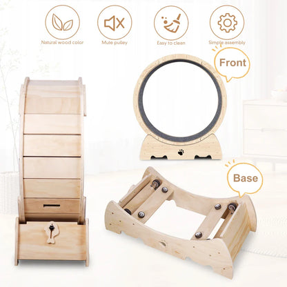 Cat Exercise Wheel for Indoor Cats, Cat Running Wheel with Carpeted Runway, Cat Sport Treadmill Wheel for Kitty's Longer Life
