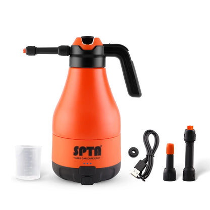 SPTA Cordless Car Wash Sprayer 8.4V 1.8L Foam Spray Special Device Watering Can Manual Pneumatic Corrosion Resistant Acid Alkali power tools