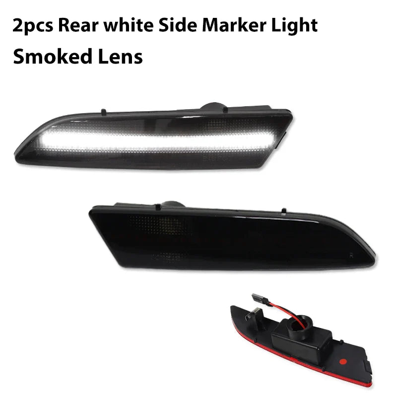 4PCS LED Side Marker light bumper front amber ＆ rear red turn Signal Lights for 2004 2005 2006 2007 -2008 Chrysler Crossfire