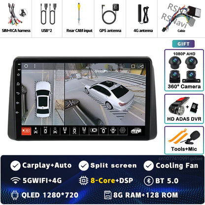 Android 14 Carplay Car Radio For Chrysler Grand Voyager 5 For Dodge Grand Caravan 2008 2011-2020 GPS Multimedia Stereo Head Unit