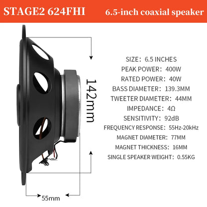 JBL 6.5-inch 400W HIFI coaxial subwoofer full-band range car speaker treble midrange music stereo speaker