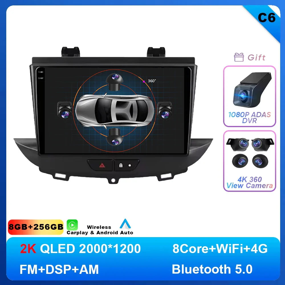 Android 14 Car Radio For Opel Grandland X crossland x 2016-2020 Multimedia Stereo Radio Video Player Carplay autoradio GPS 4G