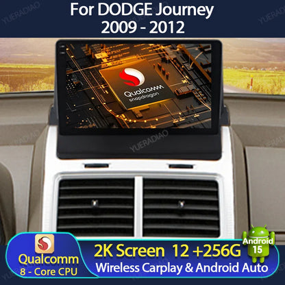 Android 15 Car Radio For Dodge Journey 2009 - 2012 Multimedia Stereo Video Player Qualcomm Head Unit 2DIN 4G LTE 5G WIFI QLED BT