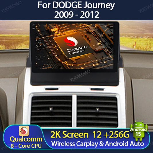 Android 15 Car Radio For Dodge Journey 2009 - 2012 Multimedia Stereo Video Player Qualcomm Head Unit 2DIN 4G LTE 5G WIFI QLED BT