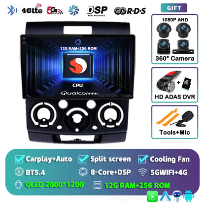 Android 14 Car Radio For Ford Everest Ranger Mazda BT50 BT-50 2006 2007 2008 - 2010 Multimedia Video Unit Head Player Stereo GPS