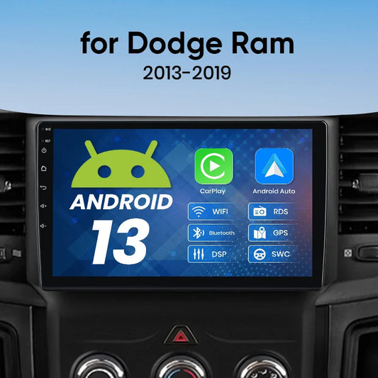 Junsun Car Stereo For Dodge RAM 1500 2013-2019 Intelligent System Wireless Carplay Android Auto GPS Navigation WiFi 4G DSP SWC