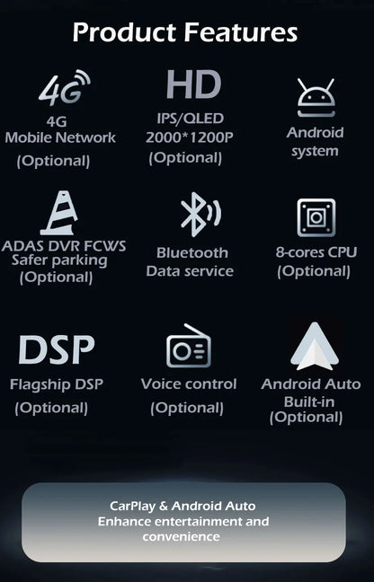 For Ford F150 P415 Raptor 2008 - 2014 Car FM/AM DSP 4G Android OS Carplay Auto WIFI  Radio Stereo Multimedia Player 2din BT 5.0