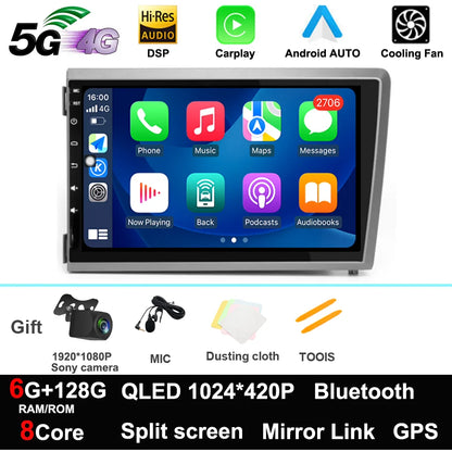 Android 13 For Volvo S60 V70 XC70 2000-2004 GPS Car Radio Stereo Multimedia Player Audio Navigation BT Carplay wifi+4G