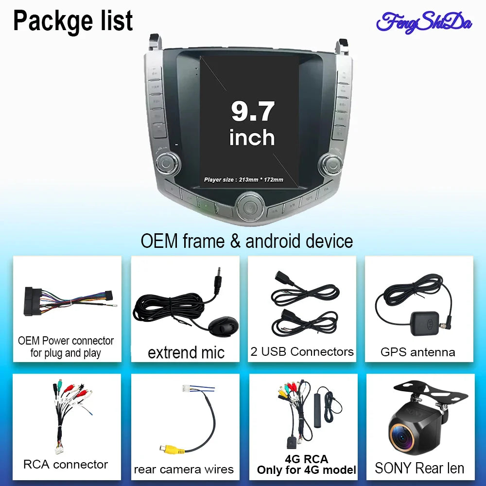 Android 14 QLED 9.7" inch Screen Car Radio For BYD S6 2011-2017 Carplay GPS Navi Stereo Multimedia video Player navigation 2din