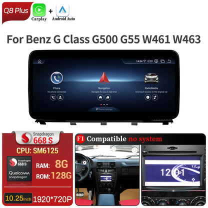 Car Radio For Mercedes Benz G Class G500 G55 W461 W463 2008-2015 Android 14 Wireless BT Carplay Snapdragon 680 Head Unit Screen