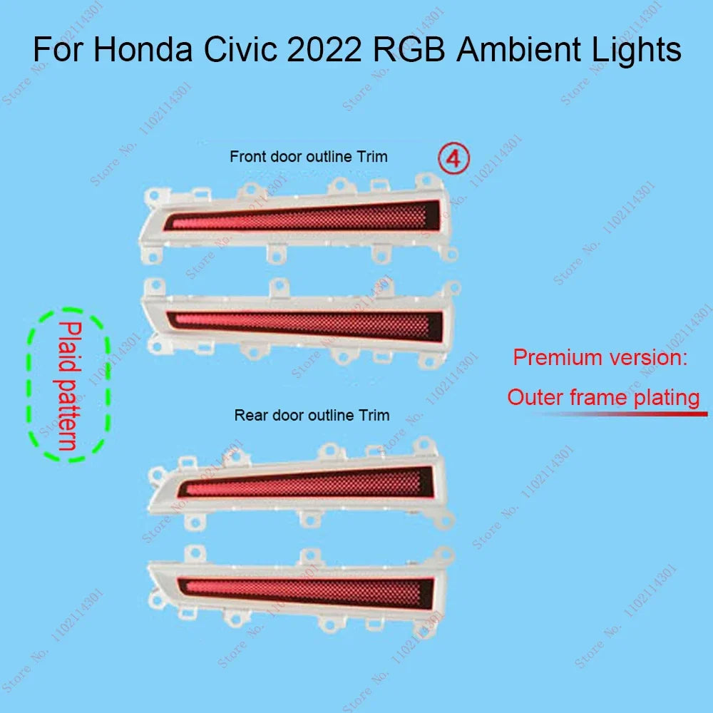Led Atmosphere Light For 2022 Honda 11th generation Civic luminous active ambient light original 1:1 mold 64 color Key Controls