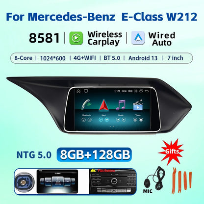 7 Inch Carplay Android 13 Auto Car Intelligent Systems For Mercedes Benz E Class W212 A207 X204 DSP Stereo Touch Screen