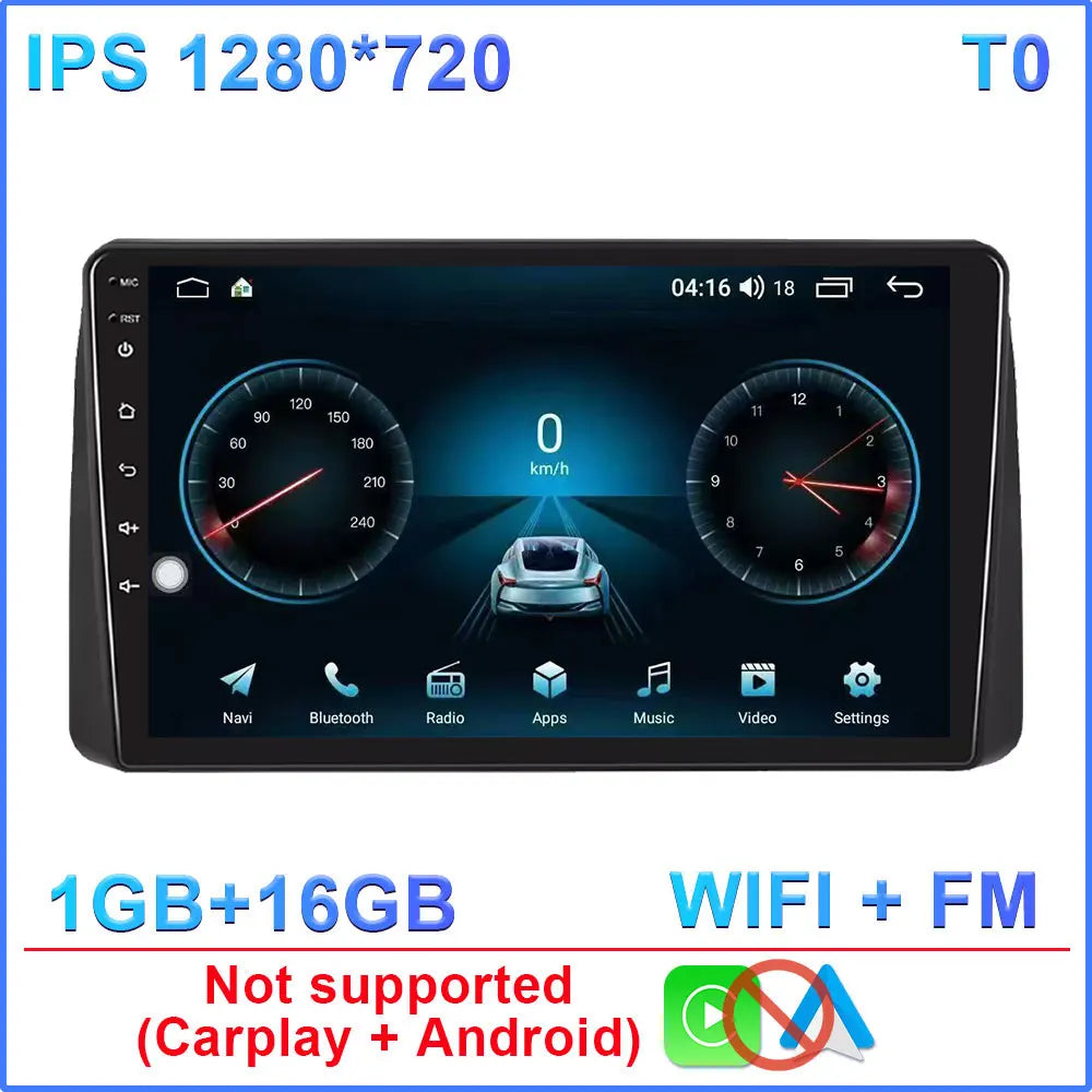 For Dodge Grand Caravan 2011-2020 Carplay Android Auto Car Stereo Radio GPS Navigation Multimedia Video Player WiFi 4G No 2 Din