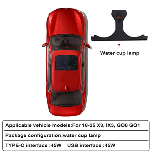 A82M-11 Colour Ambient Light For BMW X3 X4 IX3 G01 G02 X3M X4M Car Cup Holder Lights Decoration Indoor Water Cup Lamp