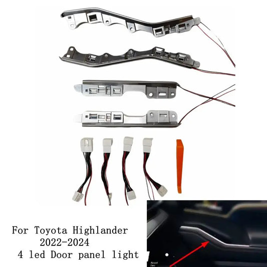 Door panel light  Ambient light for Toyota Highlander 2022-2024  Door LED Trim Panel ice blue colors interior light strip