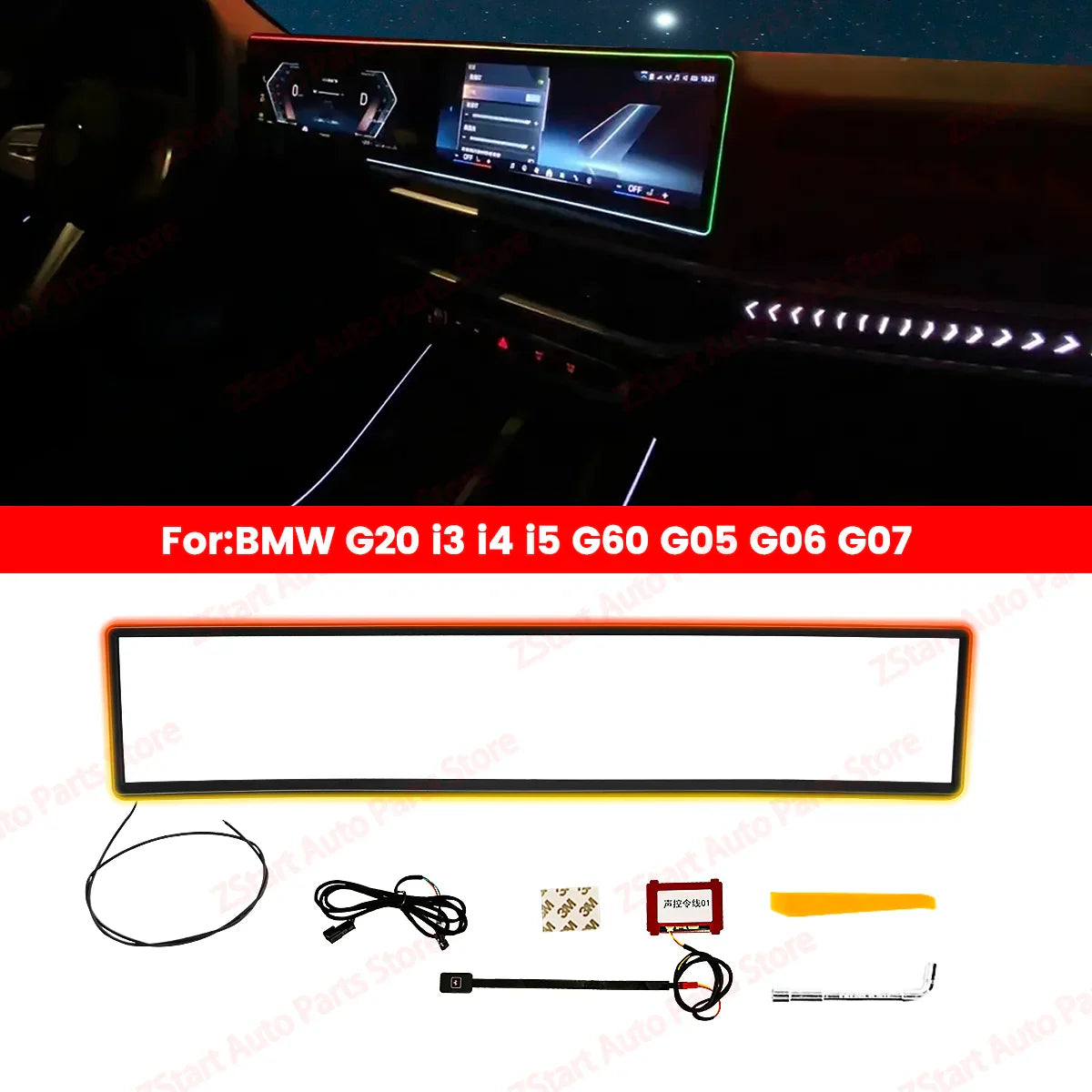 11 Color LED Screen Light Ambient Light For BMW G20 G26 G60 G05 X5 G06 X6 G07 X7 M3 M4 i3 i4 i5 Series Car Monitor Display Part